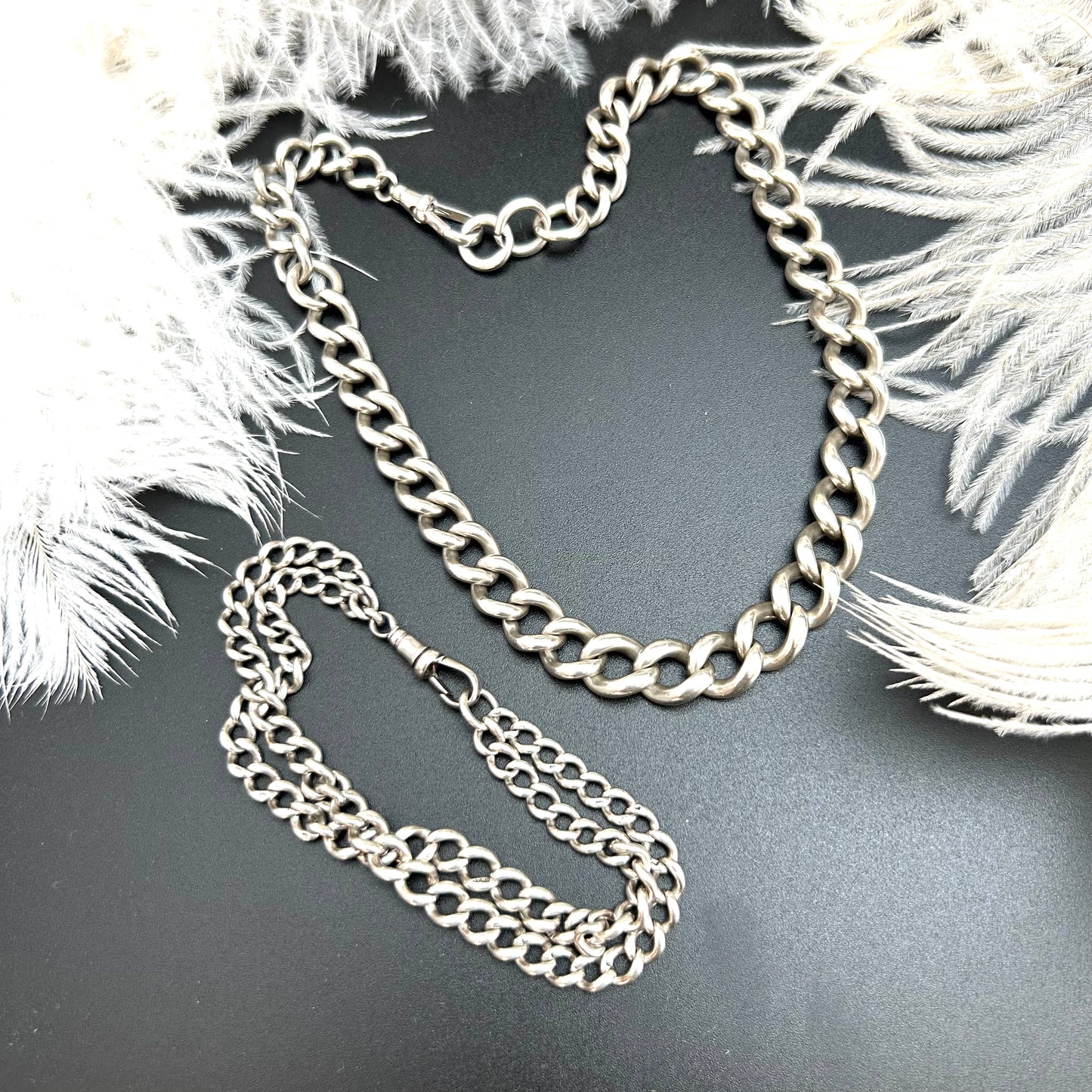 Vintage Sterling Silver Watch Chain Necklace | Bracelet