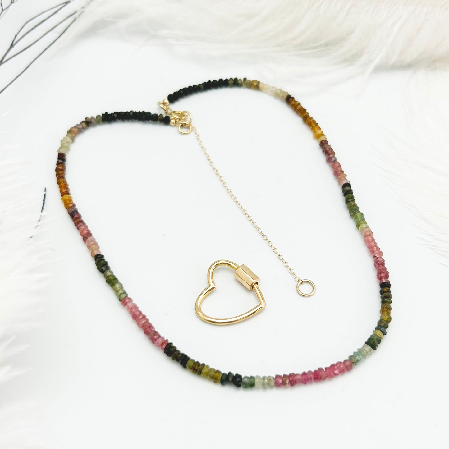 Watermelon Tourmaline - Gemstone Accent Necklace