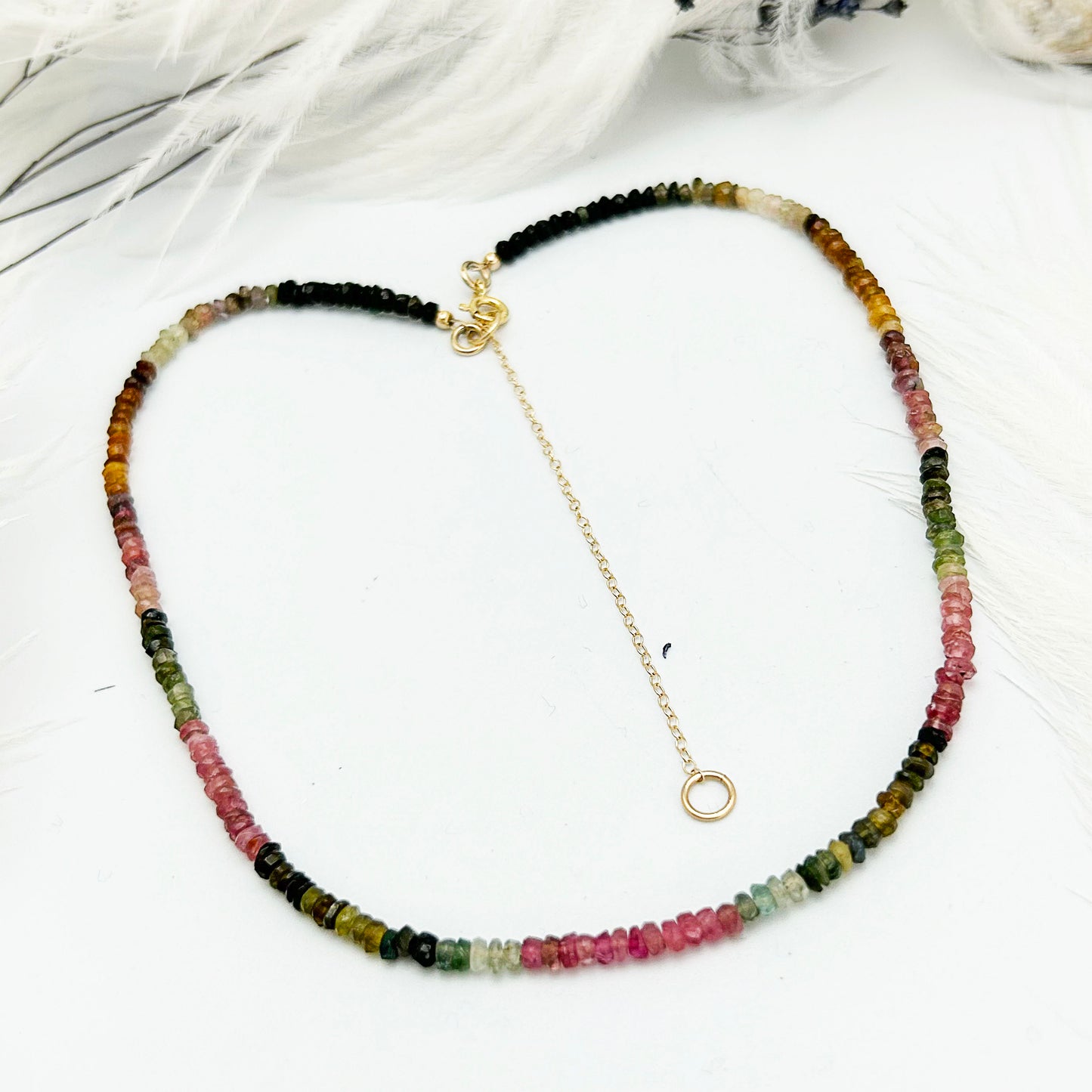 Watermelon Tourmaline - Gemstone Accent Necklace