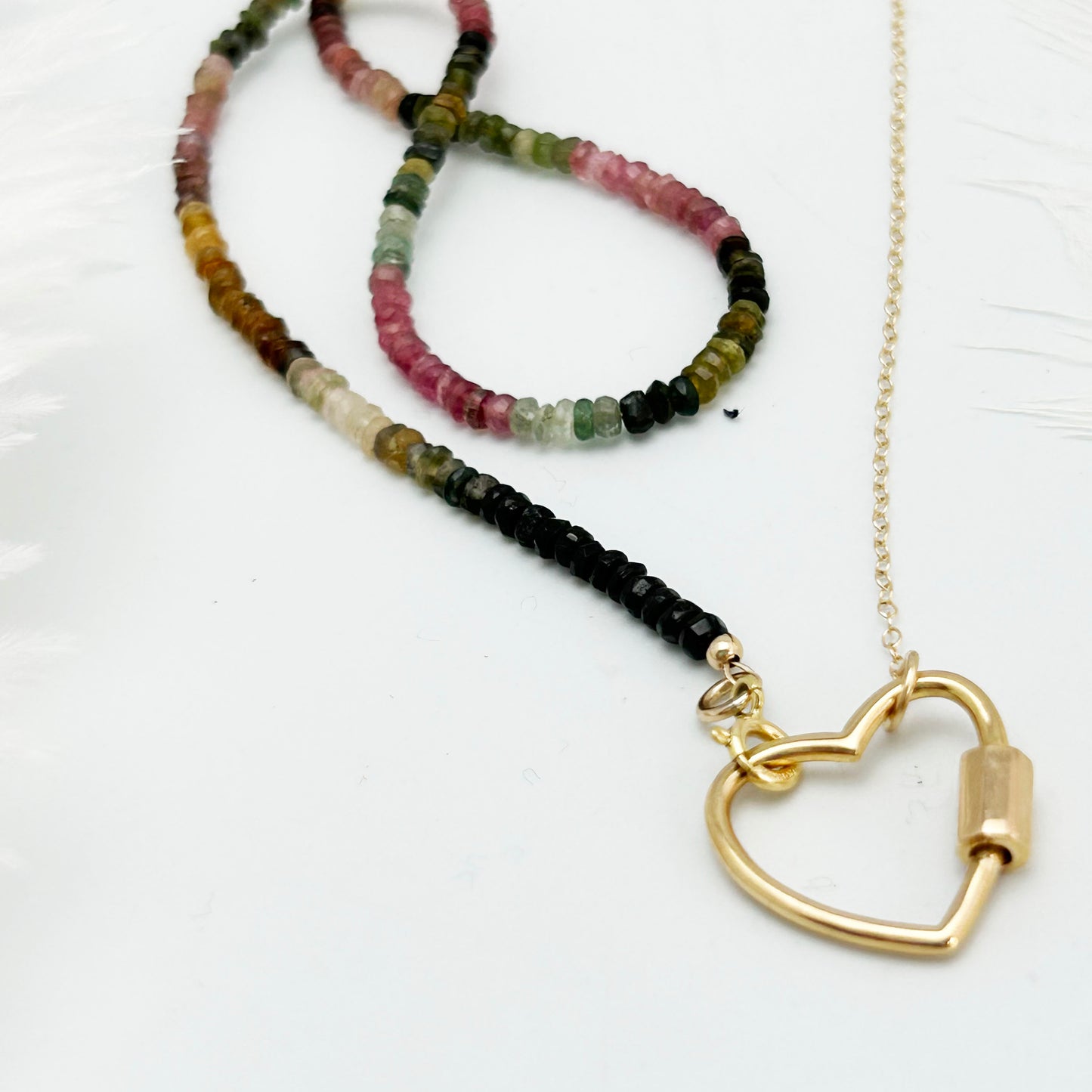 Watermelon Tourmaline - Gemstone Accent Necklace