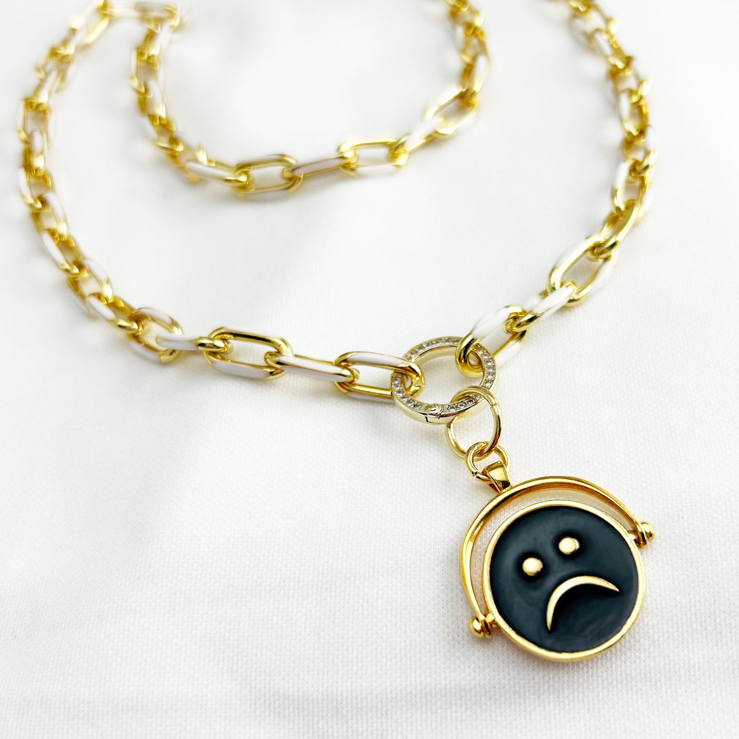 Smiley Face Necklace | Happy Sad Spinner