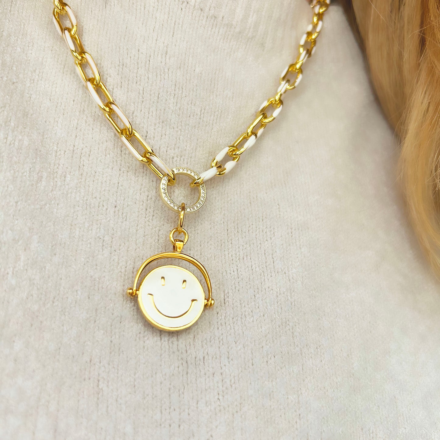 Smiley Face Necklace | Happy Sad Spinner