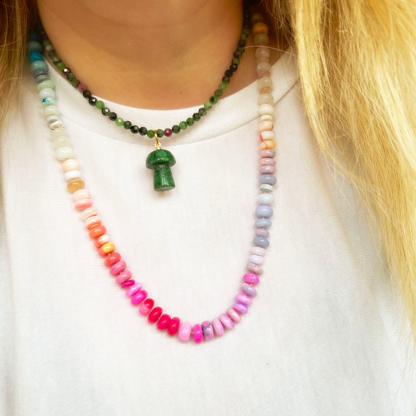 Zoisite Ruby - Gemstone Accent Necklace