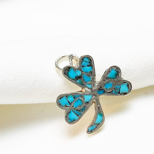Vintage Lucky Clover | Turquoise & Sterling Silver