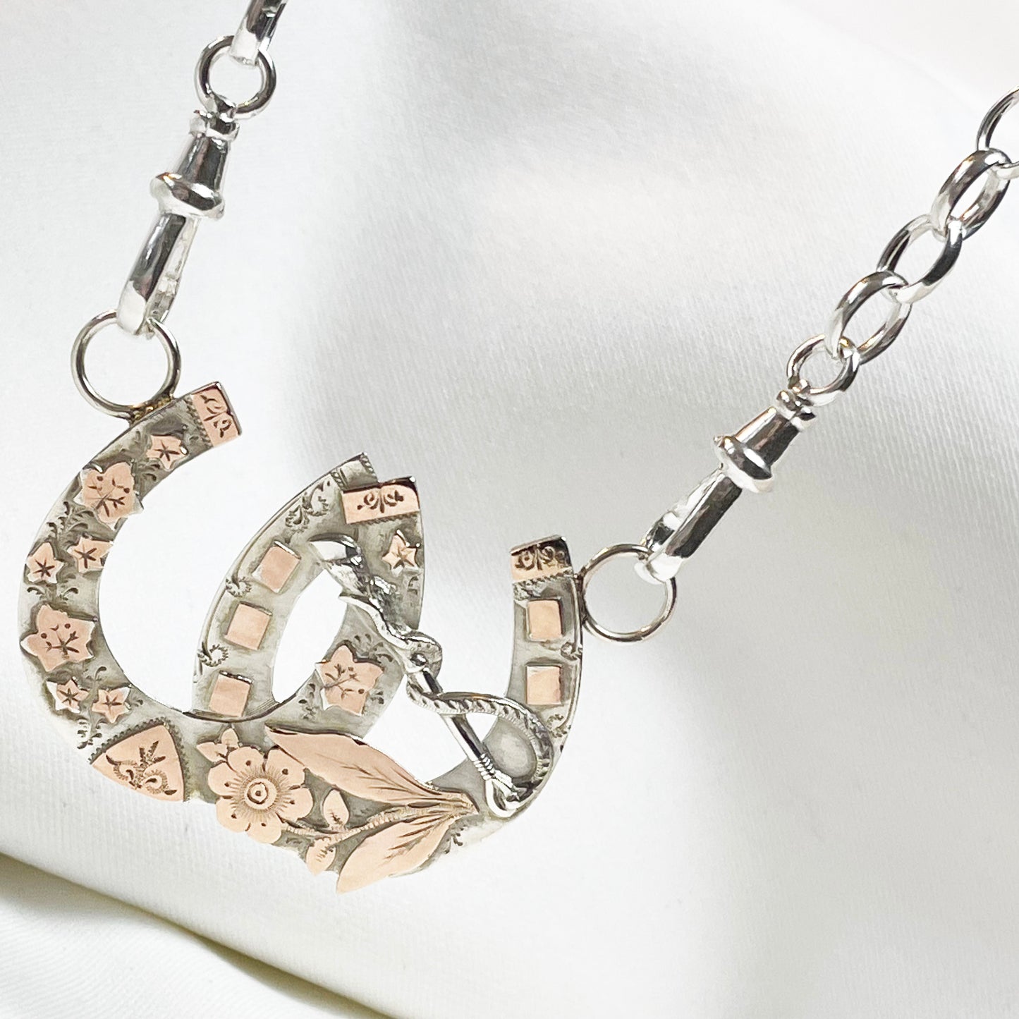 Antique Good Luck Pendant | Sterling Silver & Rose Gold