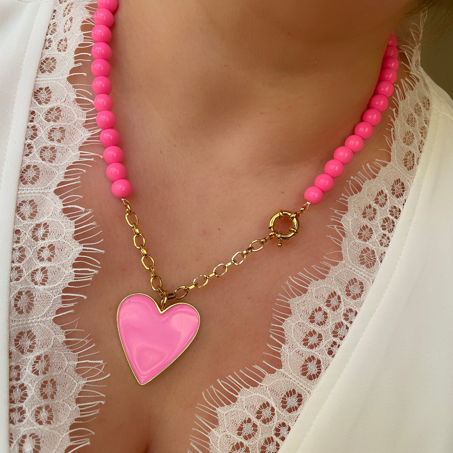 Legally Pink - Gold Plated Necklace