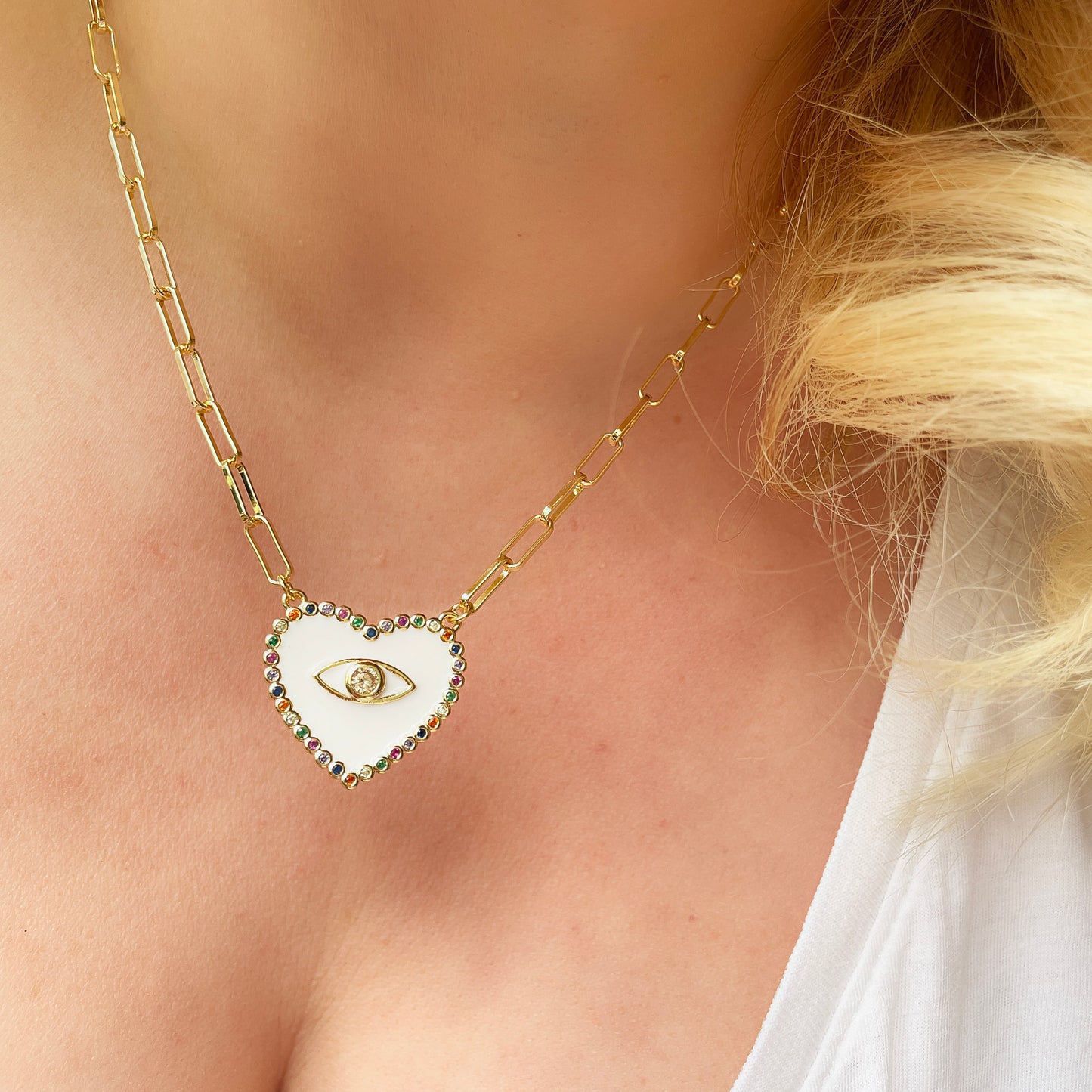 Evil Eye Heart Necklace | Lucky Charm