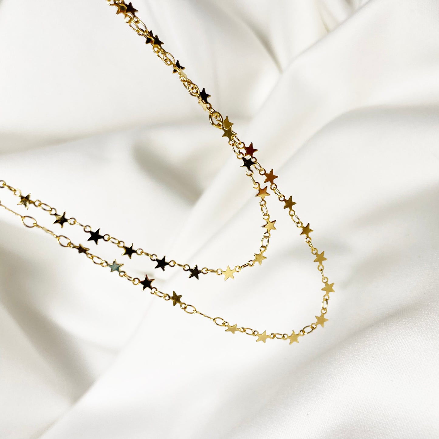 layering necklace gold stars