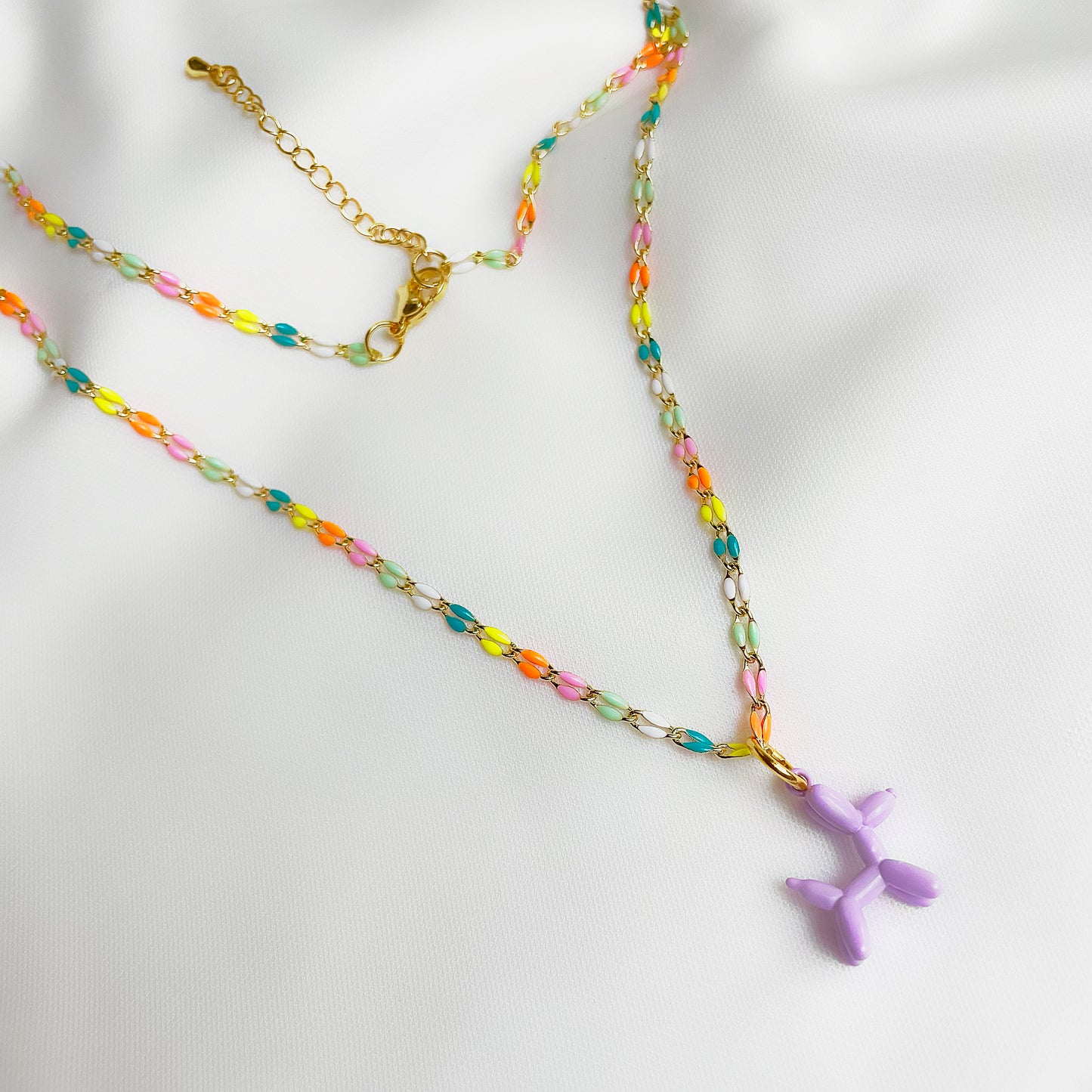 Bubble Dog - Multicolour Enamel Necklace
