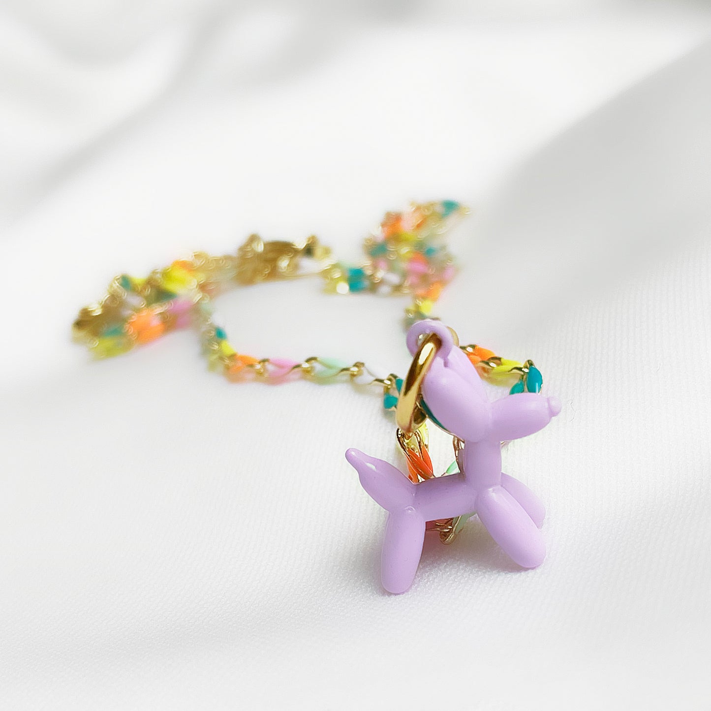 Bubble Dog - Multicolour Enamel Necklace