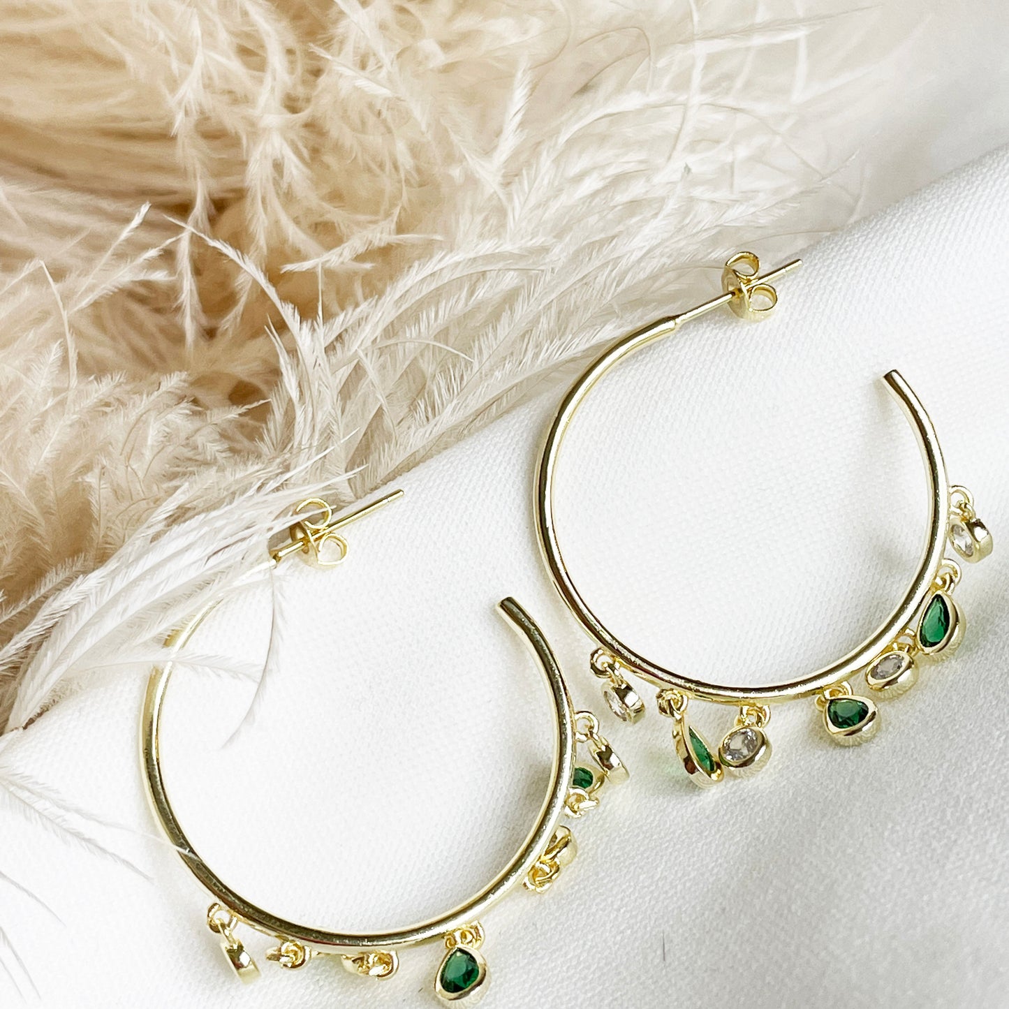 Emerald Dreams - Demi Hoop Earrings