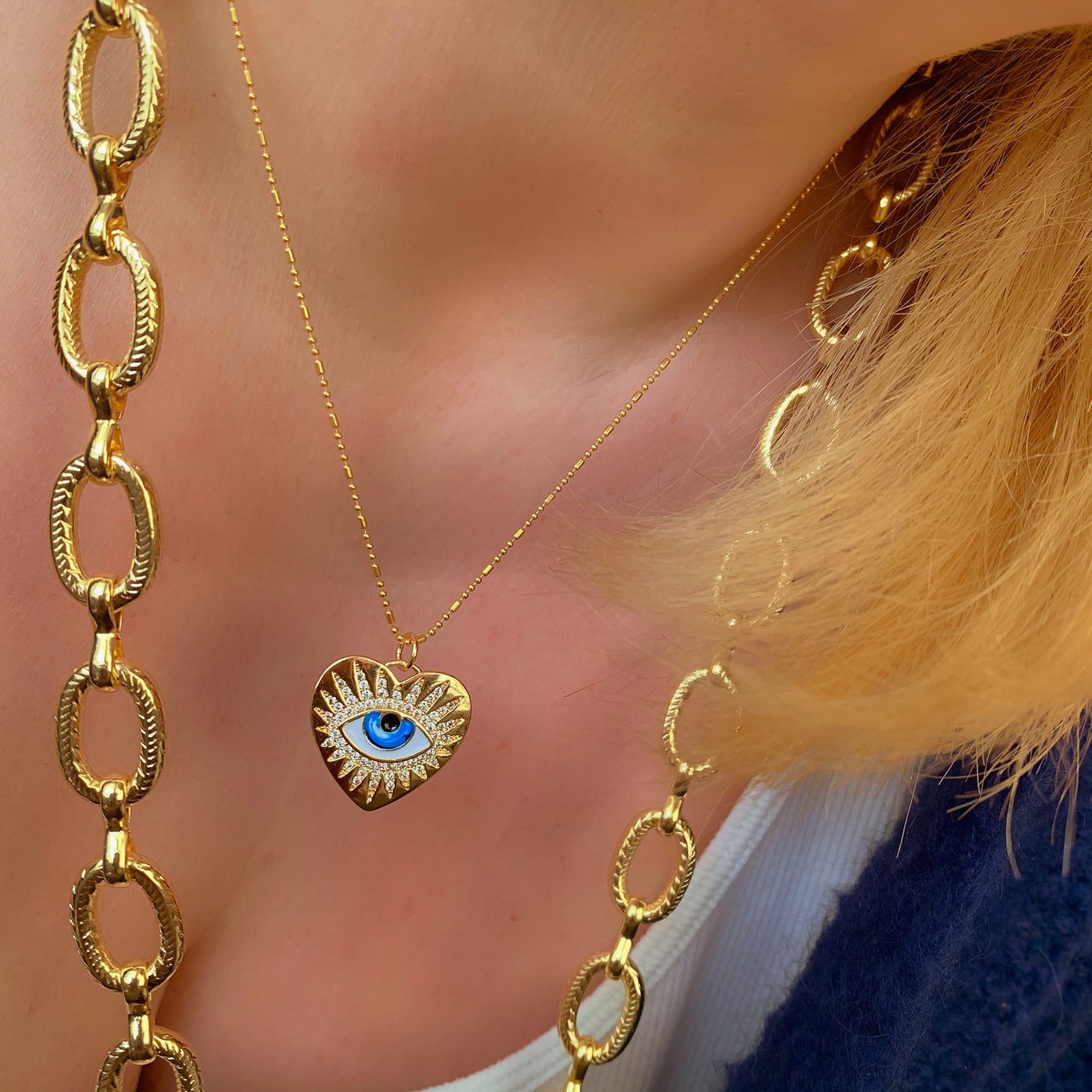 gold evil eye necklace