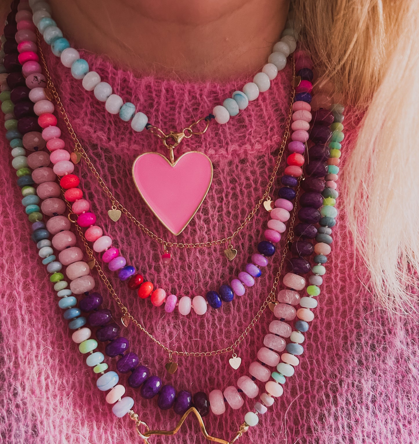 Gemstone Necklace | Gold & Blue Opal