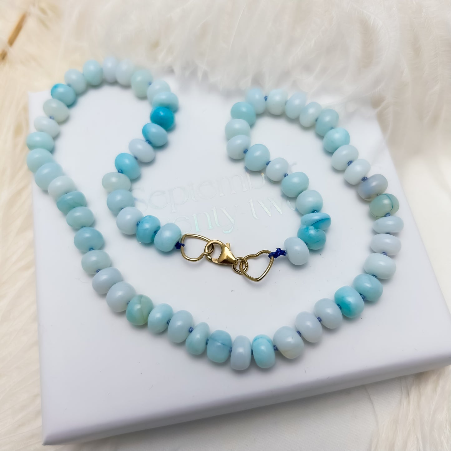 Gemstone Necklace | Gold & Blue Opal