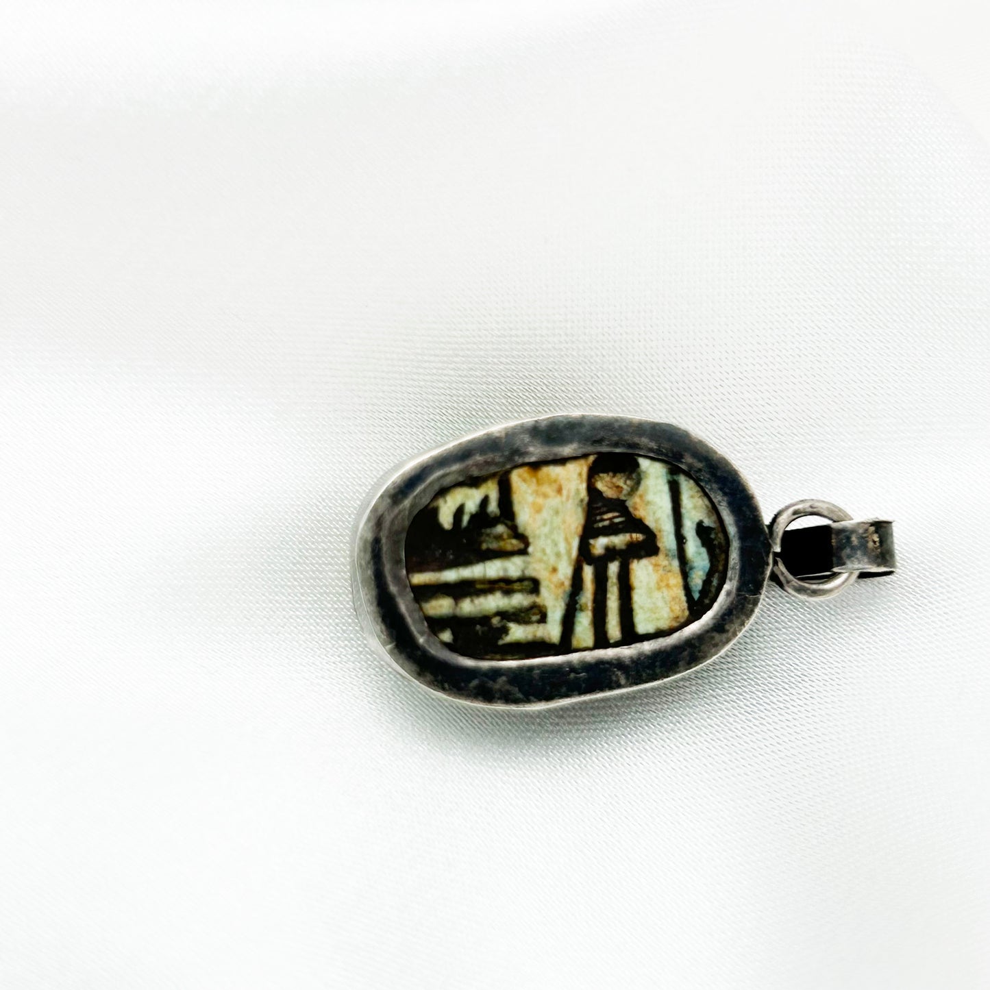 Vintage Egyptian Scarab Soapstone Pendant